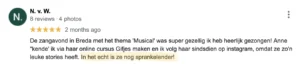 Nancy, zingen in een groep in Breda, Google recensie, 23-9-22 (M)