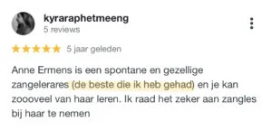Kyra, Groepsles zang, 2017 (M)