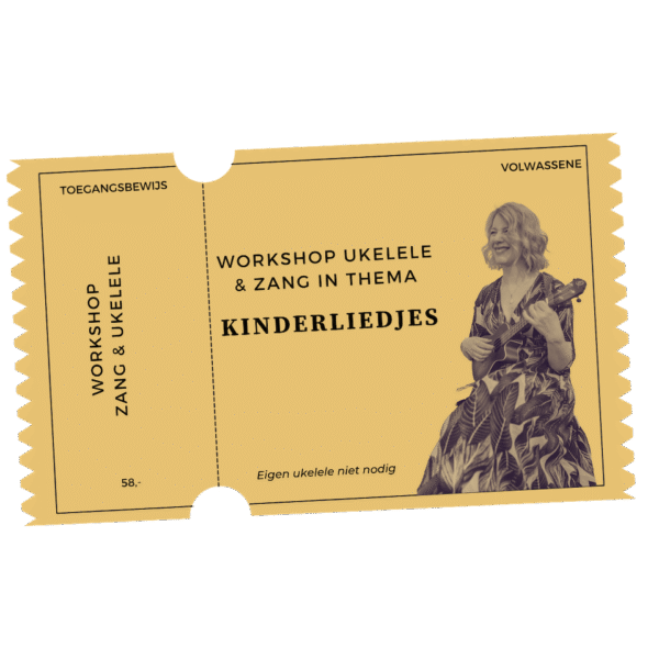 Kinderliedjes met Ukelele & Zang, workshop, kaartje (Webshop)