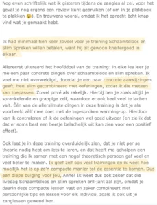 Eveline, Cursus Spreken, Schaamteloos en Slim Spreken voor Vrouwelijke Ondernemers, Mail, 7-9–23 (M)