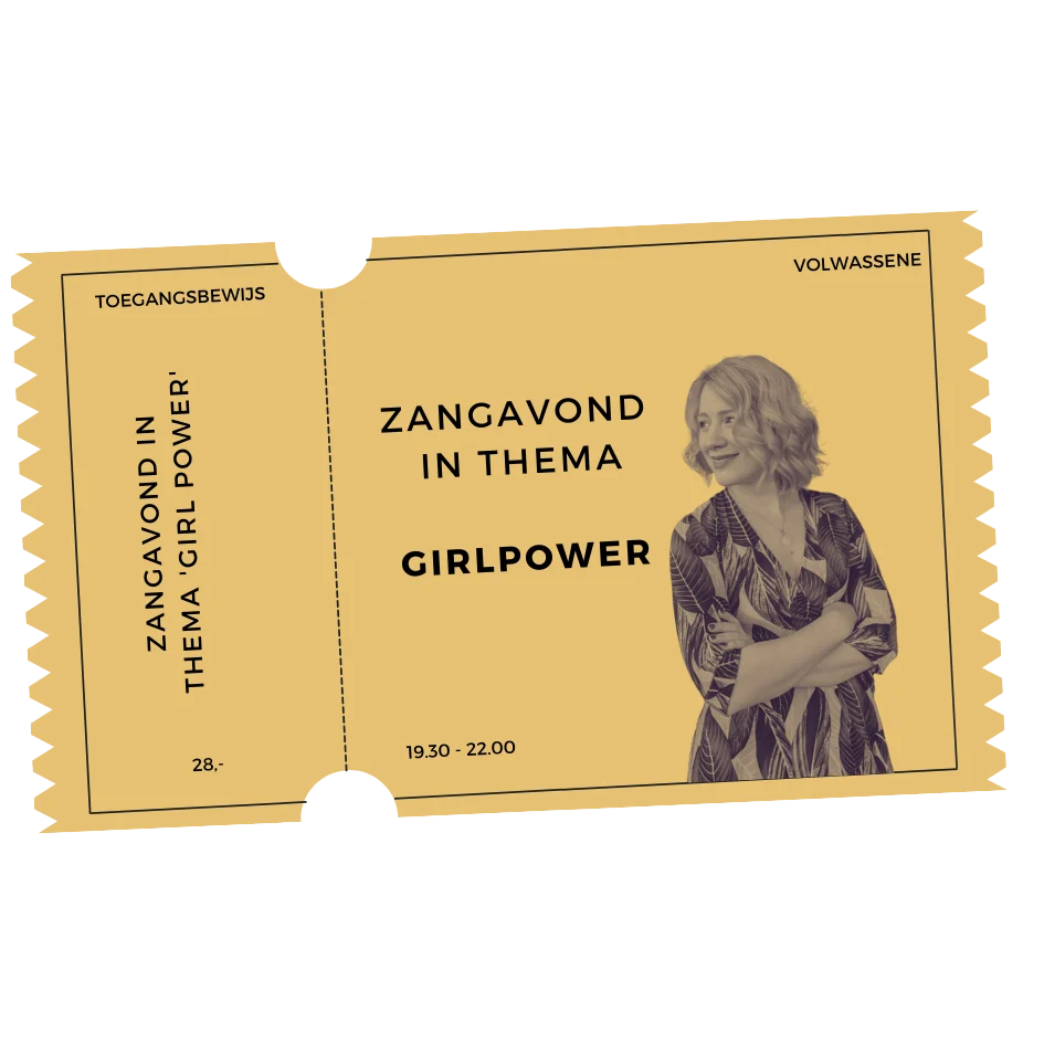 Girlpower liedjes zingen, Zangworkshop, Kaartje Zangavond Girlpower (Webshop)