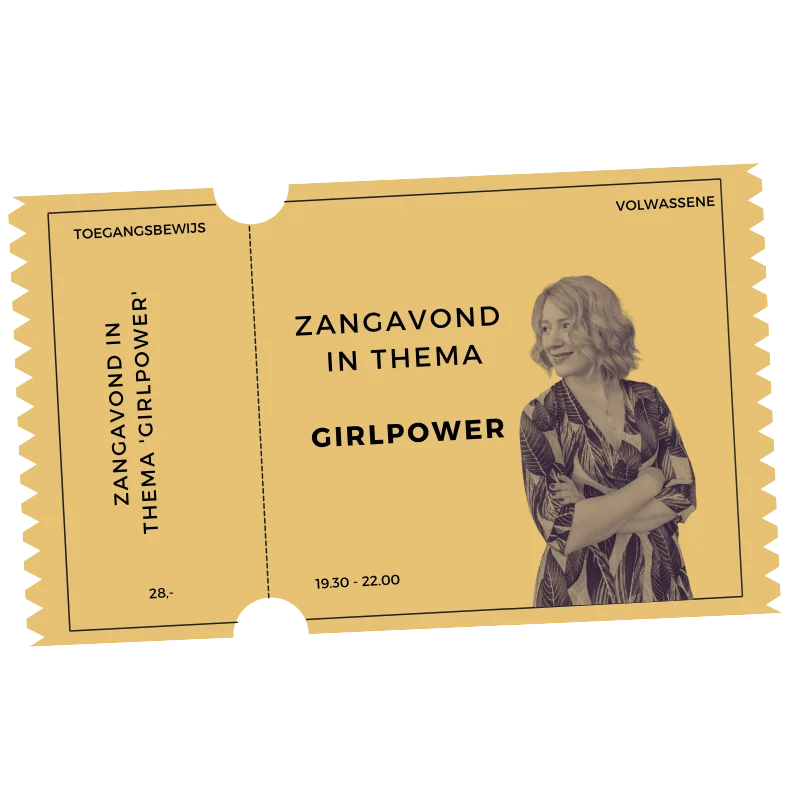 Girlpower liedjes zingen, Zangworkshop, Kaartje Zangavond Girlpower (Webshop)