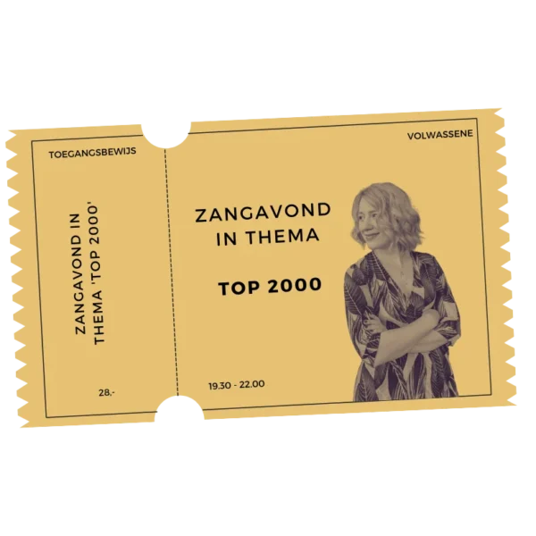 Liedjes uit de Top 2000 zingen, Zangworkshop, Kaartje Zangavond Top 2000 (Webshop)