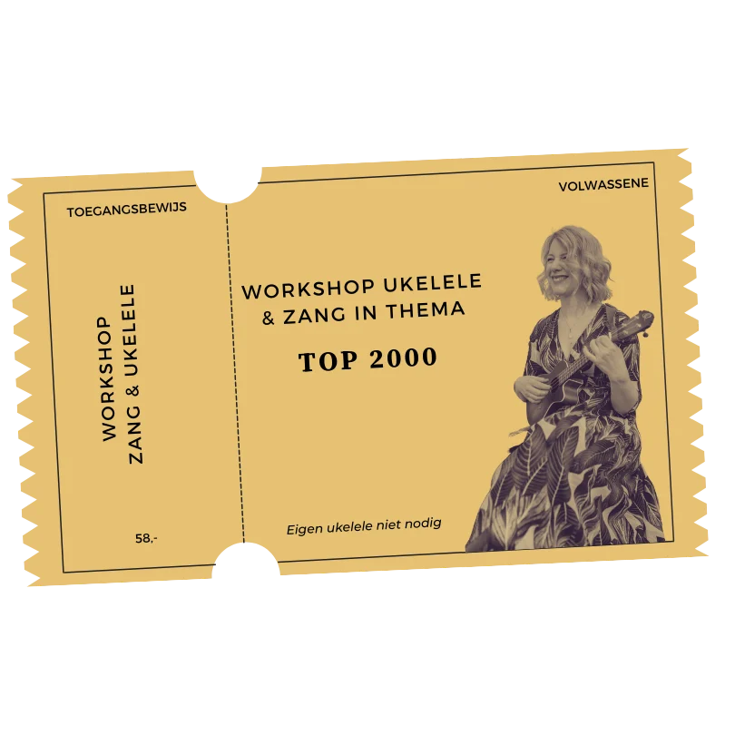 Top 2000 met Ukelele & Zang, workshop, kaartje (Webshop)