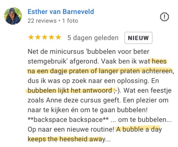 Bubbelbuisje en online training 'Bubbelen voor Beter Stemgebruik' - Afbeelding 4