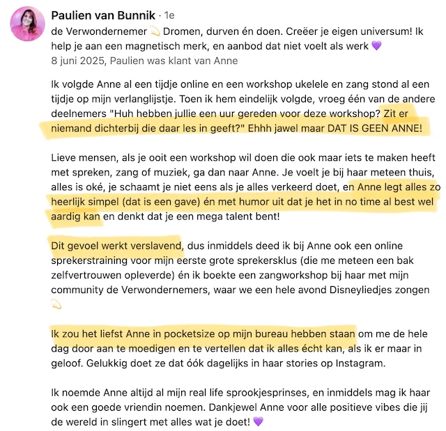 Paulien van Bunnik, Workshop Netwerkclub, LinkedIn, 8-06-2025 (M)
